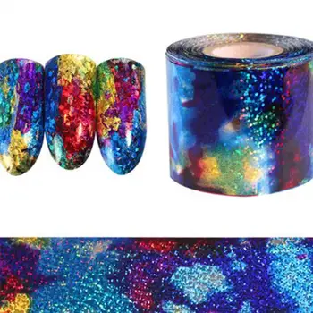 

New 1M Gradient Starry Nail Foil Blue Paper Decals Decor Nail Art Stickers OT0002