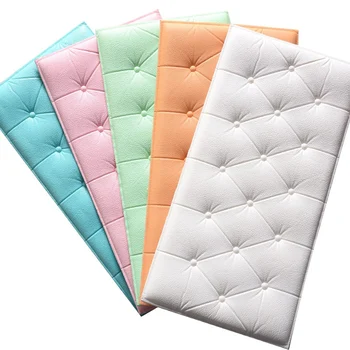 

6Pcs 3D Soft-packed Wall Sticks to Living Roon Anti-collision Soft-packed Wall Cushion,Waterproof Plus for Home Decoration