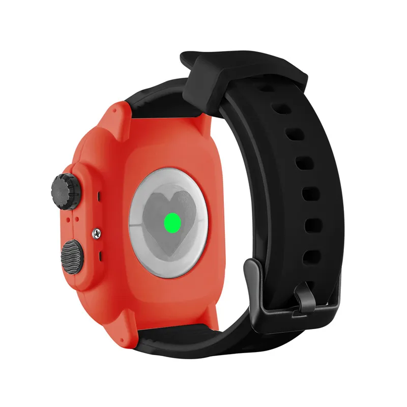 Водонепроницаемый ударопрочный чехол для apple watch серии 44 мм 4/5 Мягкая силиконовая лента для iWatch 2 3 42 мм спортивный ремешок