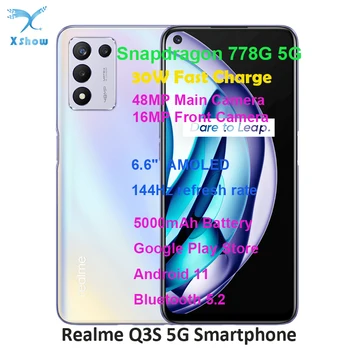 Original Realme Q3S 5G SnapOriginal Realmdragon 778G Mobile Phone 6.6" AMOLED 144Hz 30W Fast Charge 48MP Main Camera 5000mAh OTA 1
