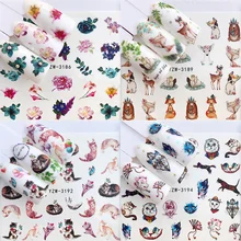 1 шт рождественские Цветочные листья ползунок водяные наклейки для ногтей переводные наклейки сделай сам дизайн ногтей тату Обертывания Декор ногтей