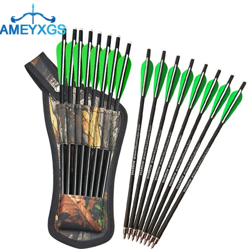 

8pcs 16" 17" Archery Crossbow Bolts Arrows Carbon Shafts With Arrow Quiver Arrow Carbon For Outdoor Hunting Shooting Accessories