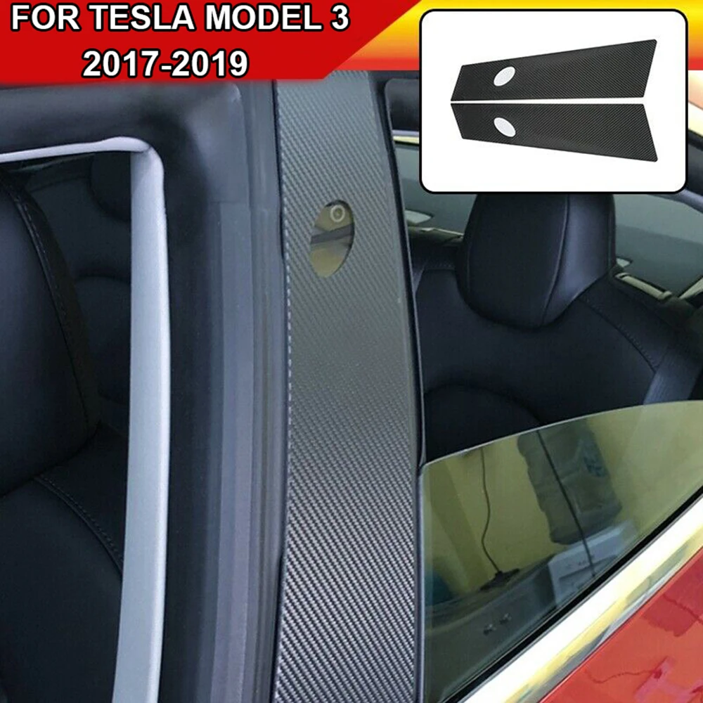 Автомобильные двери окна столбы столба крышка стикер отделка часть для Tesla модель 3-19