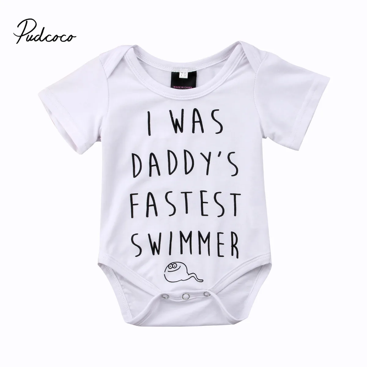 

Pudcoco Newborn Baby Girls Boys Bodysuit Infant Funny Words Print One Piece Short Sleeve Summer Jumpsuit Clothes Outfits