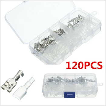 

Sleeves Crimp Terminal 120pcs Metal Wire connector Automotive Pins 2.8-6.3mm Car Audio Speaker Electric