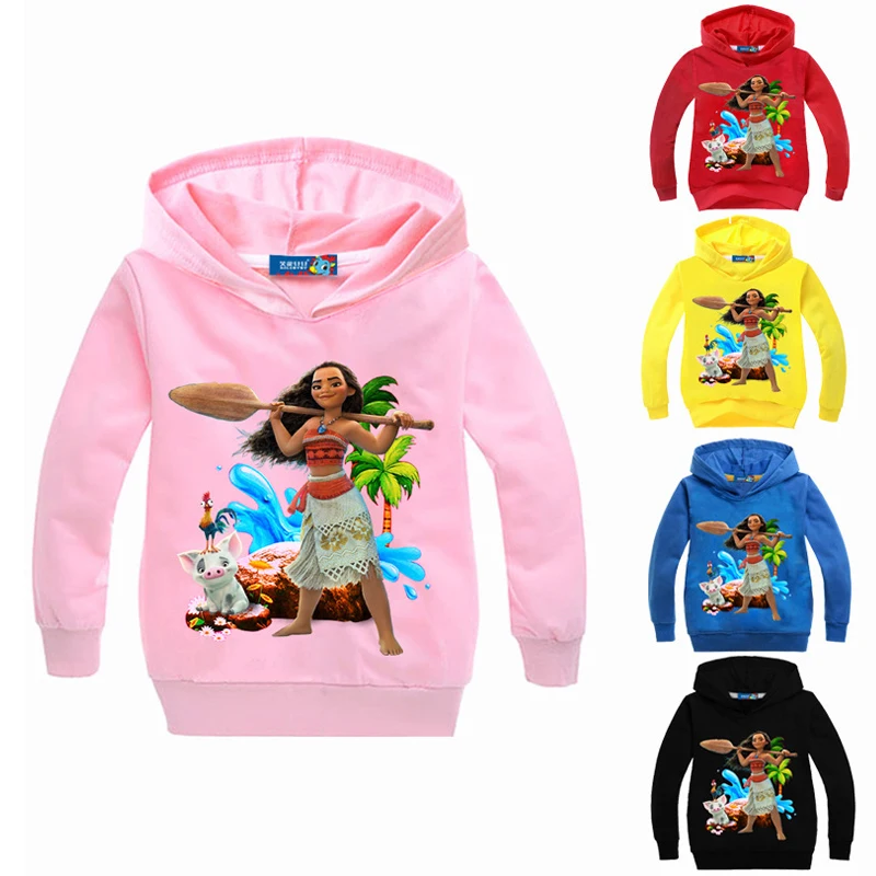 

Moana Girls casual Sweatshirts Cotton Kids Hoodies Children Clothes Long Sleeve Sweatshirt