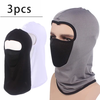 

Balaclava Full Face Cover Motorcycle Cycling Protecting Sunscreen Ski Neck Grey/White/Black Polyester Headscarf