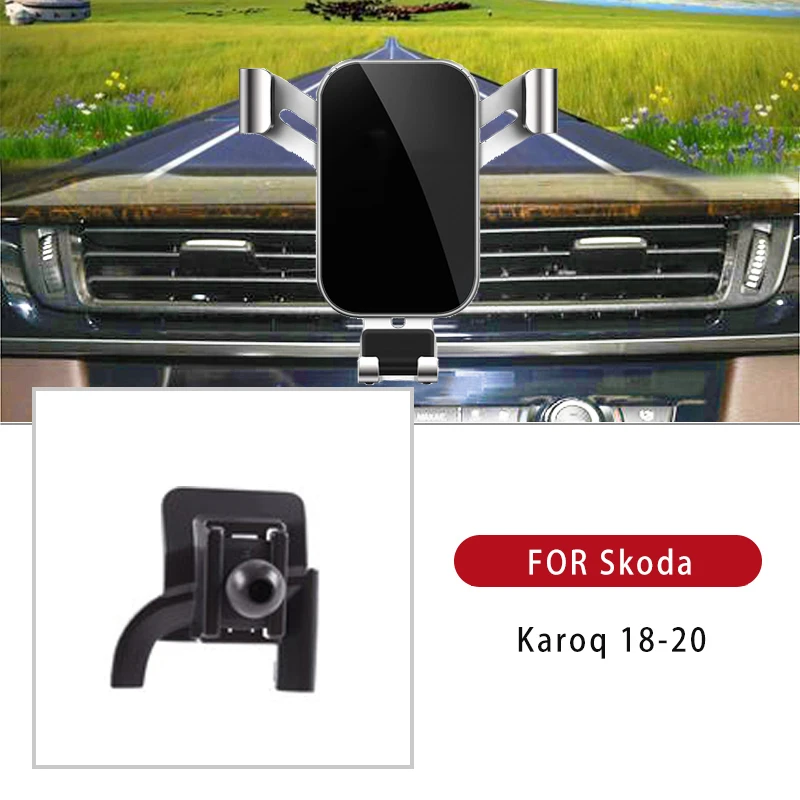 Car Phone Holder For Skoda Karoq 2018 2019 2020 Air Vent Interior Dashboard Stand Support GPS Car Accessories Telephone Bracket