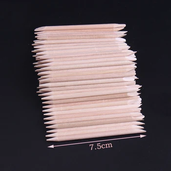 

100Pcs Wooden Cuticle Pusher Nail Art Cuticle Remover Orange Wood Sticks For Cuticle Removal Pedicure Manicure Nail Art Tools