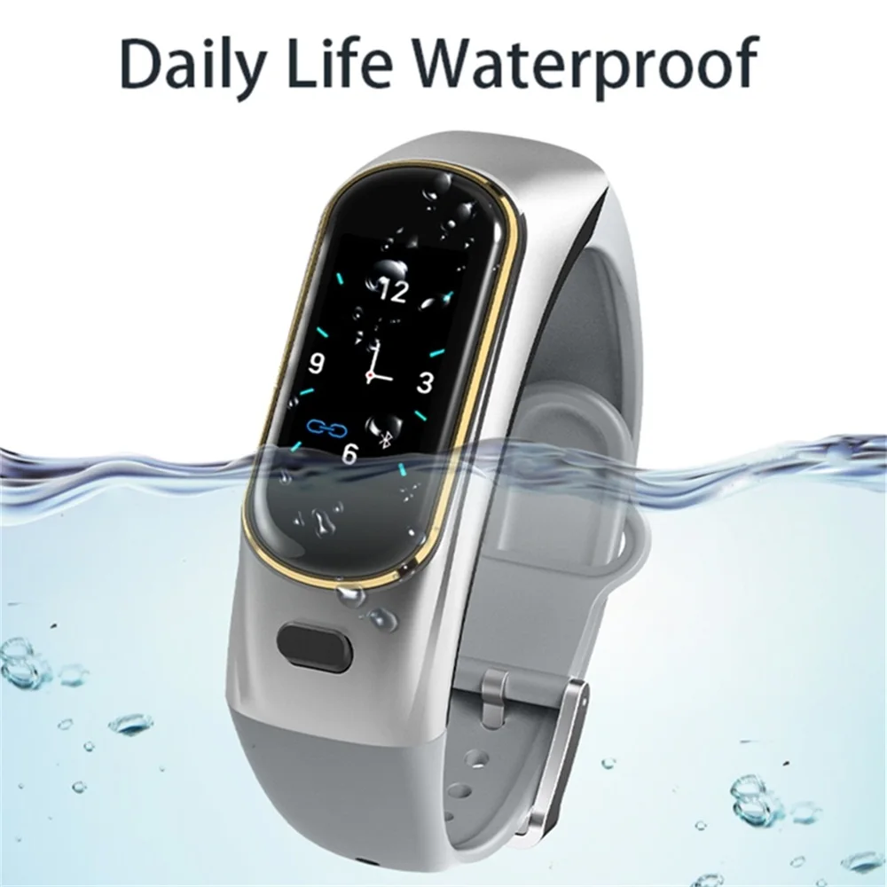 Bluetooth наушники+ умный браслет Здоровье Smartband сердечный ритм кровяное давление кислородный монитор спортивный смарт-браслет для мужчин и женщин