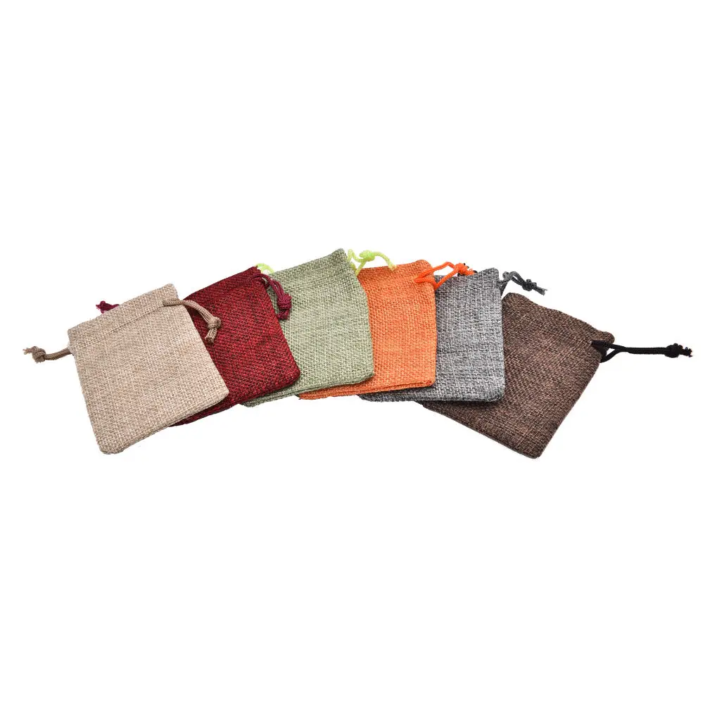 10pcs Mini Fashion Drawstring Burlap bag Jute Gift Bags with Jewelry Packaging Wedding Bags with Candy Bag