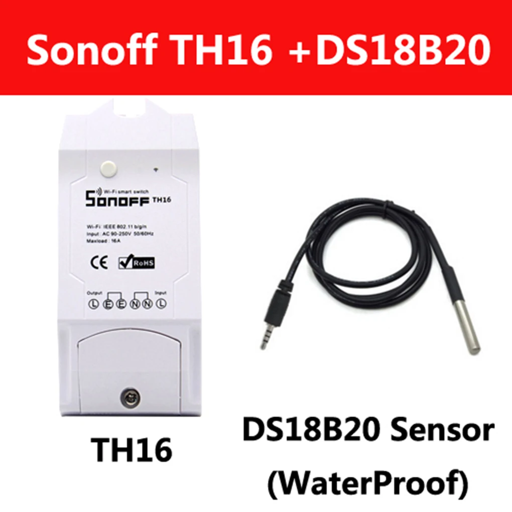 Sonoff TH10/TH16 умный Wifi переключатель мониторинга температуры и влажности домашней