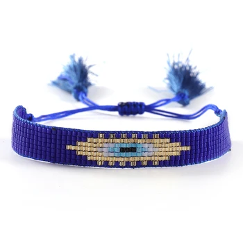 

ZHONGVI Boho Jewelry Evil Eye Bracelet For Women Bracelets Pulsera Handmade Gift MIYUKI Beads Bohemian Armband Adjustable Tassel