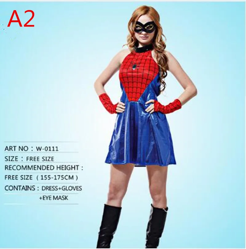 Новейший костюм супергероя для косплея, Человека-паука, Бэтмена, Супермена, Хэллоуина, Женский костюм для взрослых - Цвет: Синий