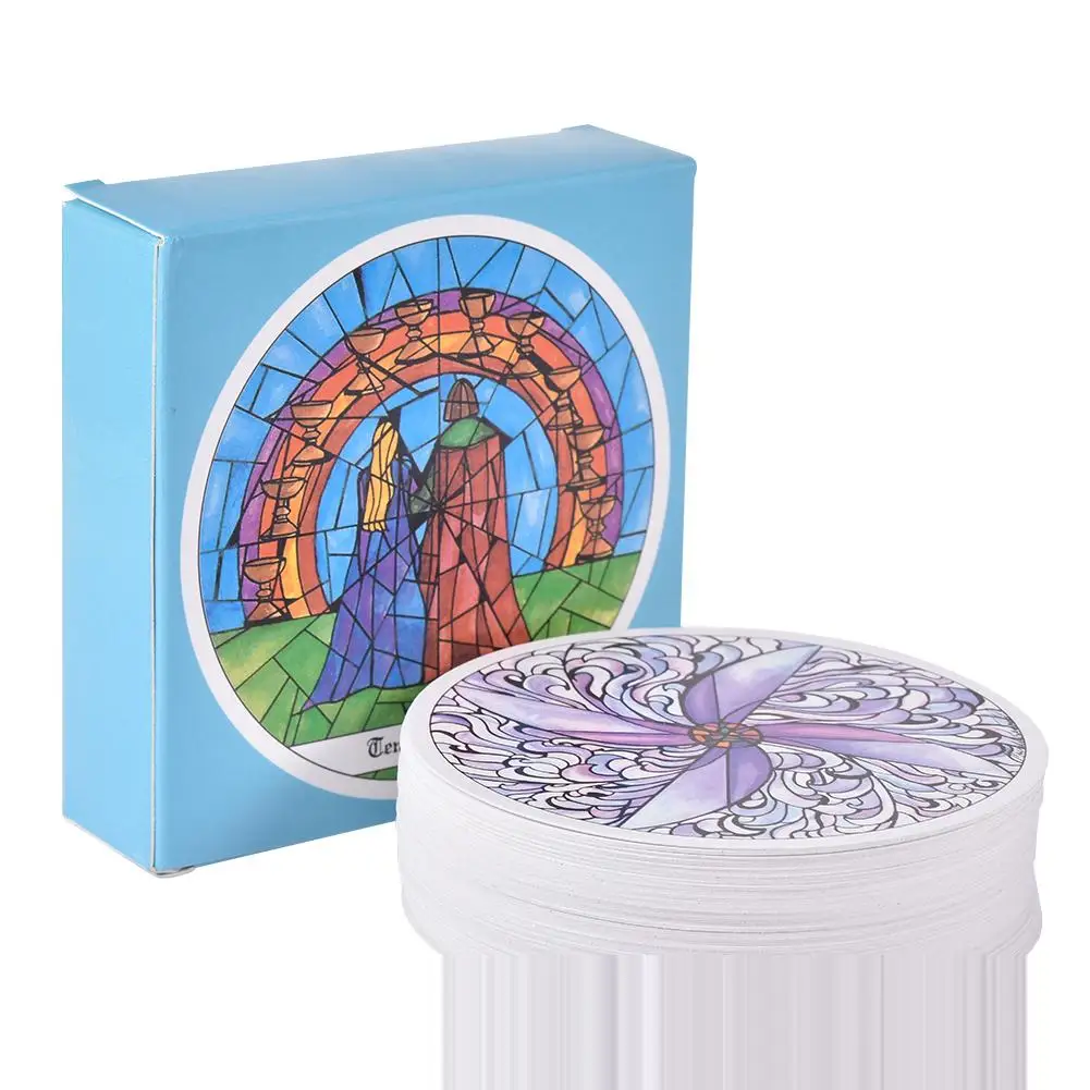 78 карт Tarot Of The Cloisters карты настольная игра 1993 круглые карты игральные карты колода игры развлечения Вечерние игры - Цвет: color