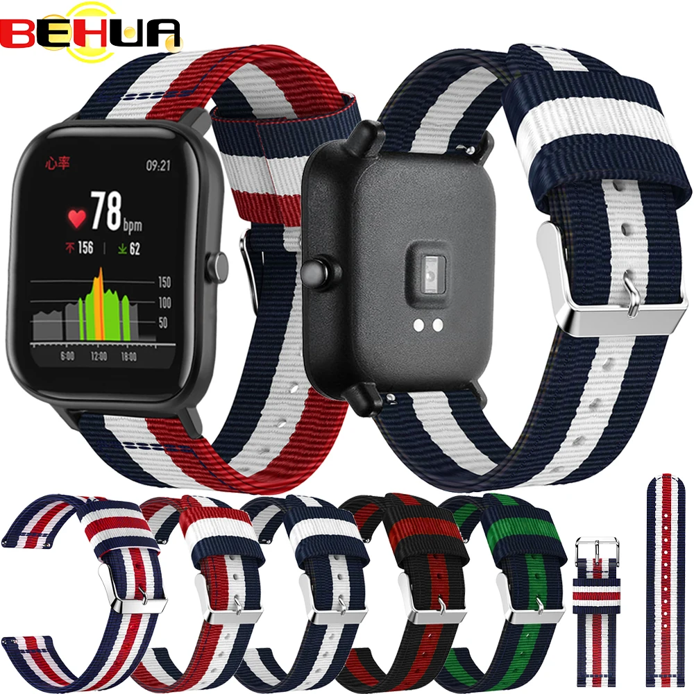 Нейлоновый ремешок для Amazfit Bip Lite Youth 20 мм сменный браслет наручных часов для Xiaomi Huami Amazfit GTS Bit Band браслет на запястье