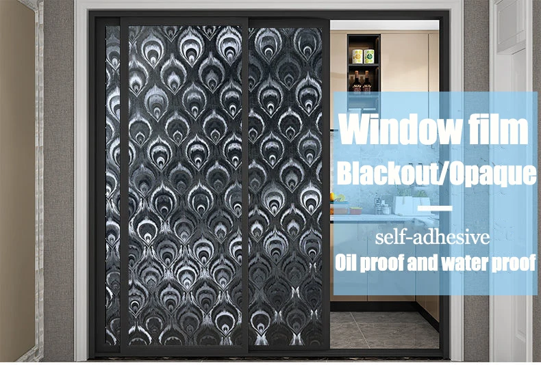 Sunscreen Window blackout film anti looking Window vinyl self-adhesive film privacy 100% Light UV Blocking Black Glass Sticker