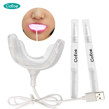 

Cofoe Teeth Whitening Led Lamp USB Teeth Whitening Kit Glow Dental Instrument Tooth Cleaner Blue Cold Light Waterproof With Gift