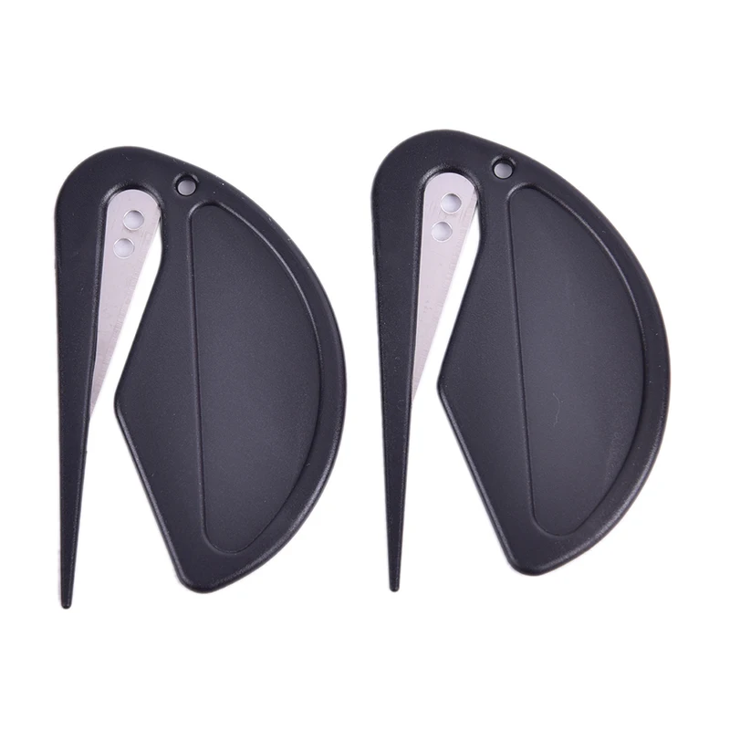 2pcs/1pc Plastic Letter Opener Mini Sharp Letter Mail Envelope Opener Safety Papers Guarded Cutter Blade Office Equipment