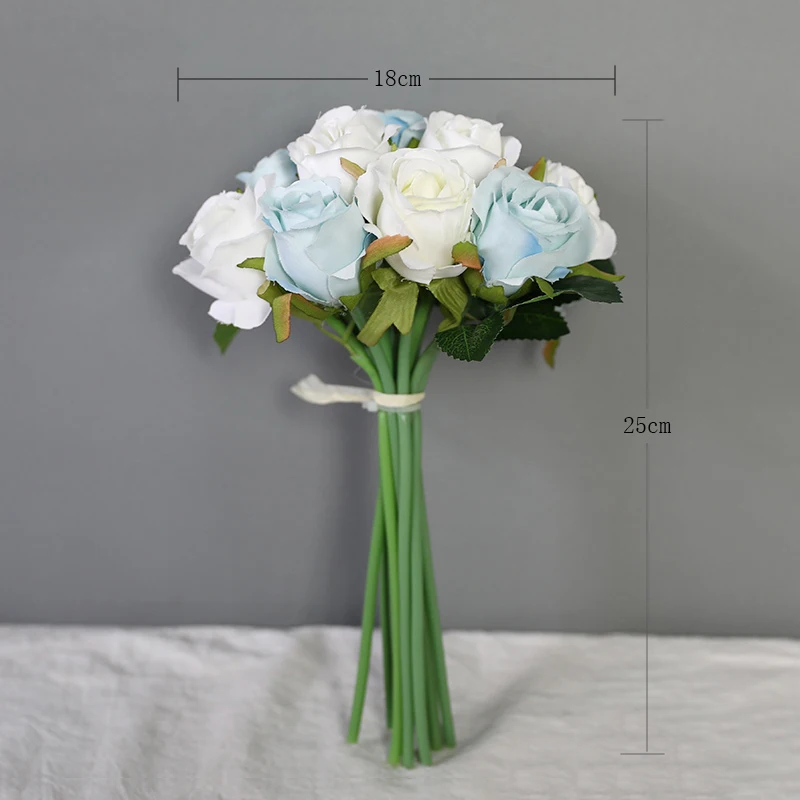 JAROWN 12 Heads Rose Artificial Rose Bouquets Simulation Silk Fake Flowers Wedding Decoration Holding Flowers Home Decor Flores (31)