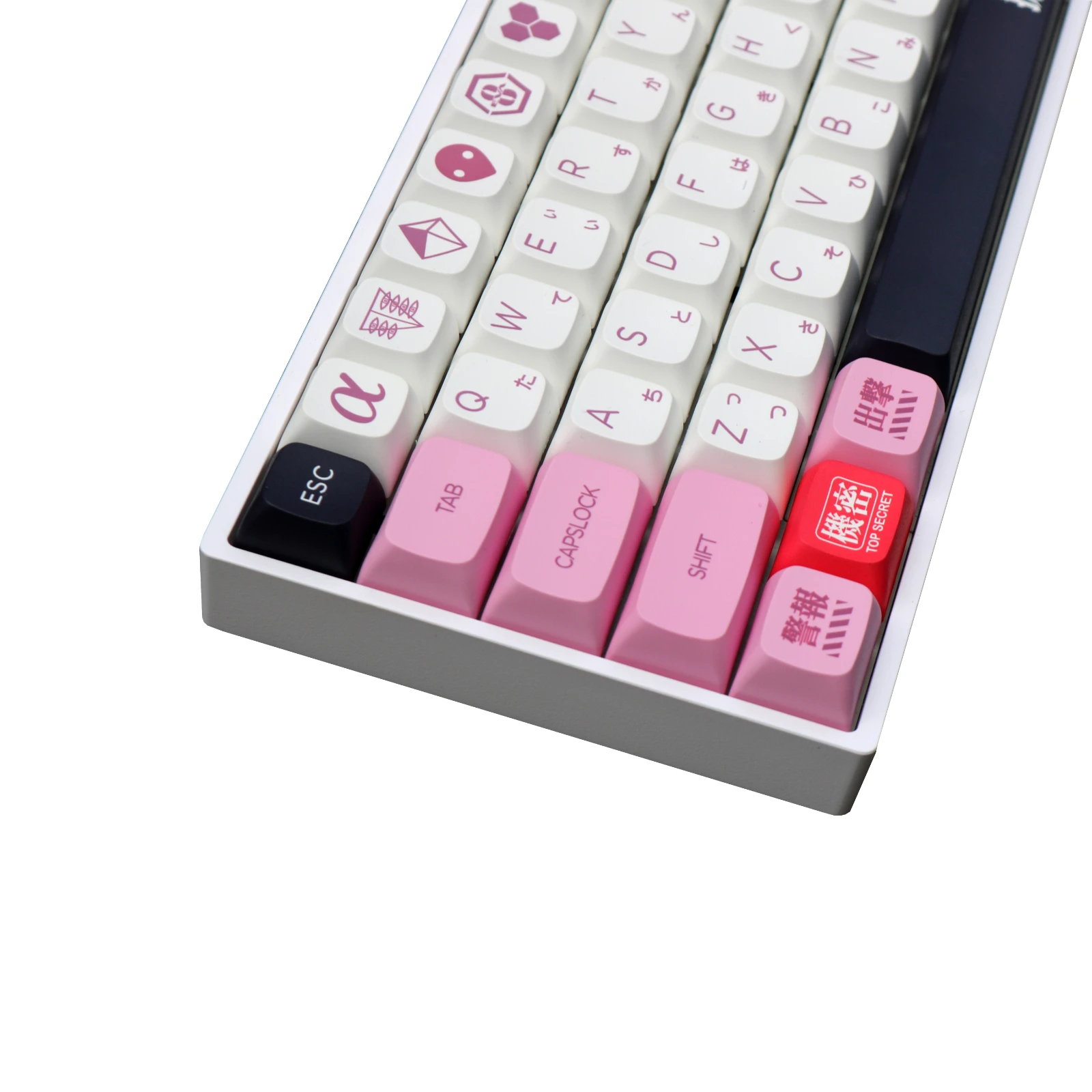 mecânico, XDA Profile Keycaps, rosa, branco, vermelho, branco, 1 Set