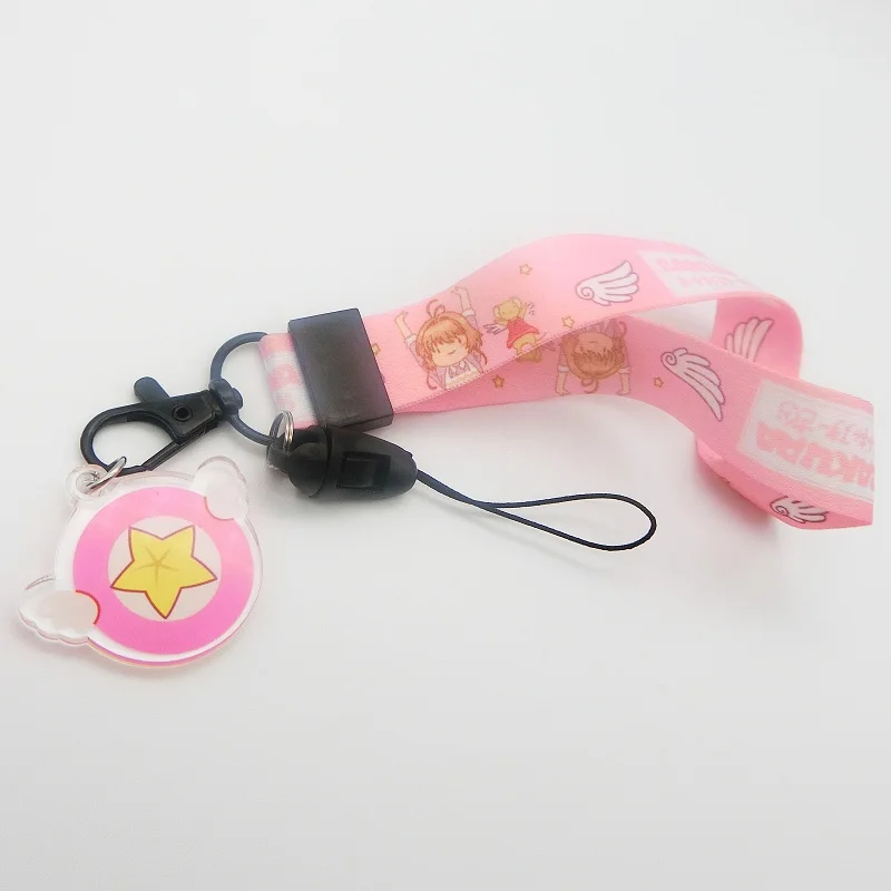 Cute Phone Charm Pink sailor moon Lanyard Wrist Strap For Keys ID Card S For iPhone 11 USB Badge Holder DIY Hang Rope keychain