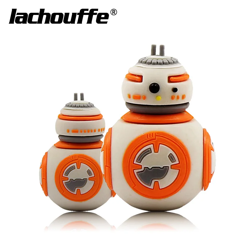 Флеш-накопитель серии Star Wars, BB-8, USB флеш-накопитель с роботом, 4 ГБ, 8 ГБ, 16 ГБ, 32 ГБ, 64 ГБ, накопители памяти YODA, 128 ГБ, флеш-накопители с реальной емкостью