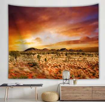 

Yaapeet 1pc Desert Scenery Wall Hanging Polyester Sunset Printed Wall Tapestry Colorful Sky Pattern Hanging Tapestry for Bedroom