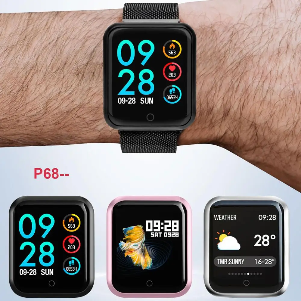 P68 P69 Smart Watch montre intelligente Fitness Tracker Heart Rate Monitor Blood Pressure Oxygen Pedometer Smartwatch pk i7 iwo8