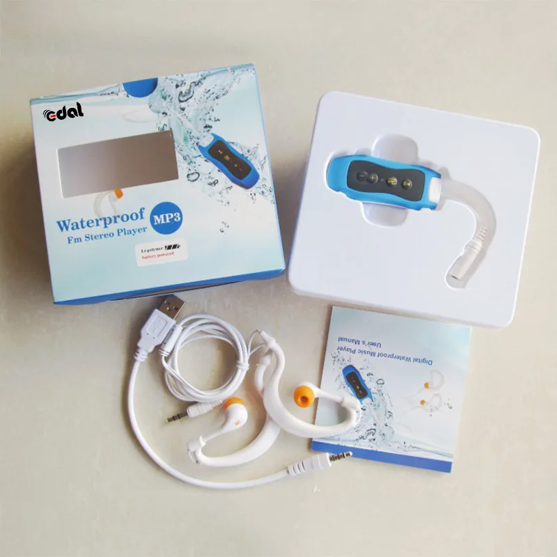 Водонепроницаемый IPX8 для mp3-плееров 4 ГБ Mp3 с FM плавательный наушник для дайвинга 4 Гб музыкальный плеер Adroit спортивный зажим