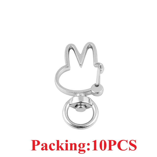 5-20pcs/lot Key Chain Key Ring keychain Bronze Rhodium Gold 28mm Long Round Split Keyrings Keychain Jewelry Making Wholesale DIY 10PCS Rhodium rabbit