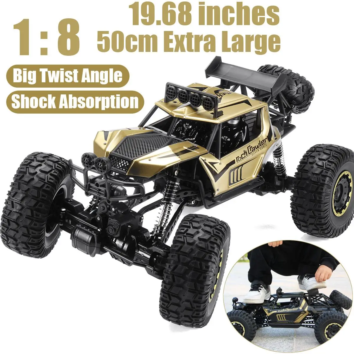 1:8 50cm RC Cars 2.4G Radio Control 4WD Off-road Electric Vehicle Monster Buggy Remote Control Car Gift Toys For Boys Children