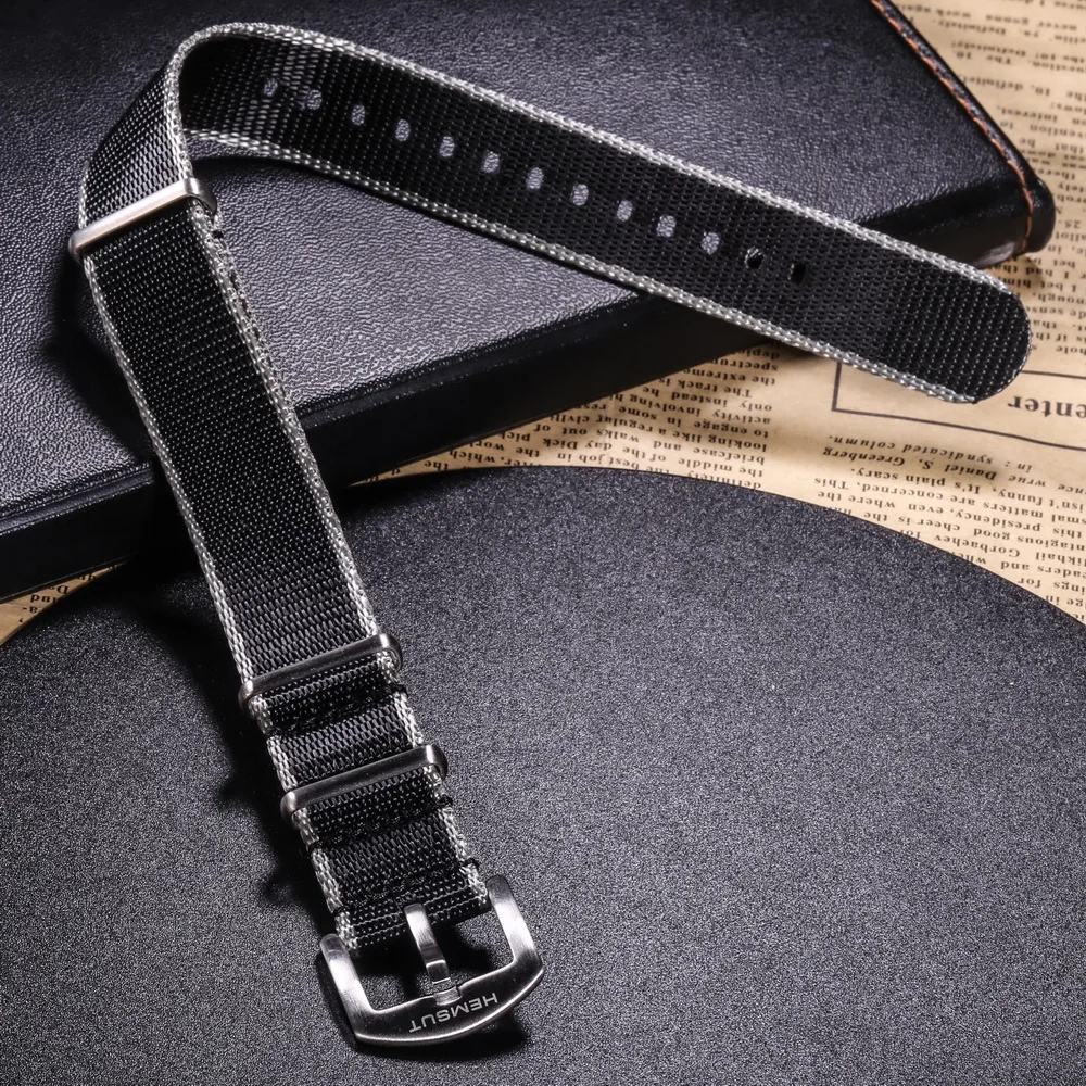 Hemsut Pulseira de Relógio Náilon Uma Peça Substituir Cinto de Segurança Cintas de Pulso para Homem ou Mulher 18 mm 20 mm 22 mm 24 mm - Image 5