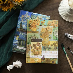 Hardcover Notebook Van Gogh Paintings Color Page Illustration Retro Diary Student Notepad Exquisite Scrapbook196 Page