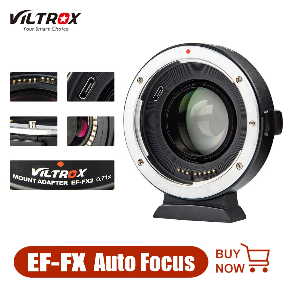 Viltrox EF-FX2 адаптер для объектива Canon EF для камер FUJIFILM X с автофокусом 0.71X адаптер для Fuji X-T3 XT2 X-T100