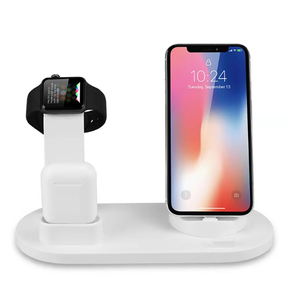 6 в 1 Qi Беспроводное зарядное устройство для iPhone 11 XR Max 8 7 Plus Apple Watch Airpods зарядное устройство Держатель подставка usb type-C зарядка
