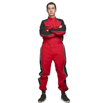 

Red Protective Coverall Work Clothes Auto Repair Construction Machinery Workshop Overall
