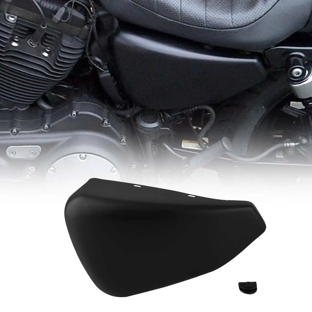 Матовый черный левый Батарея Обложка для Sportster XL883 XL1200 XL 883 XL 1200 железо-, 15, 16, 17, 18