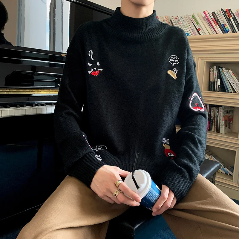 Ins Super Fire Couple Sweater Men Autumn And Winter New Lazy Wind Male And Female Korean Version Of Loose Embroidery Clothes Ins Super Fire Couple Sweater Men Autumn And Winter New Lazy Wind Male And Female Korean Version Of Loose Embroidery Clothes