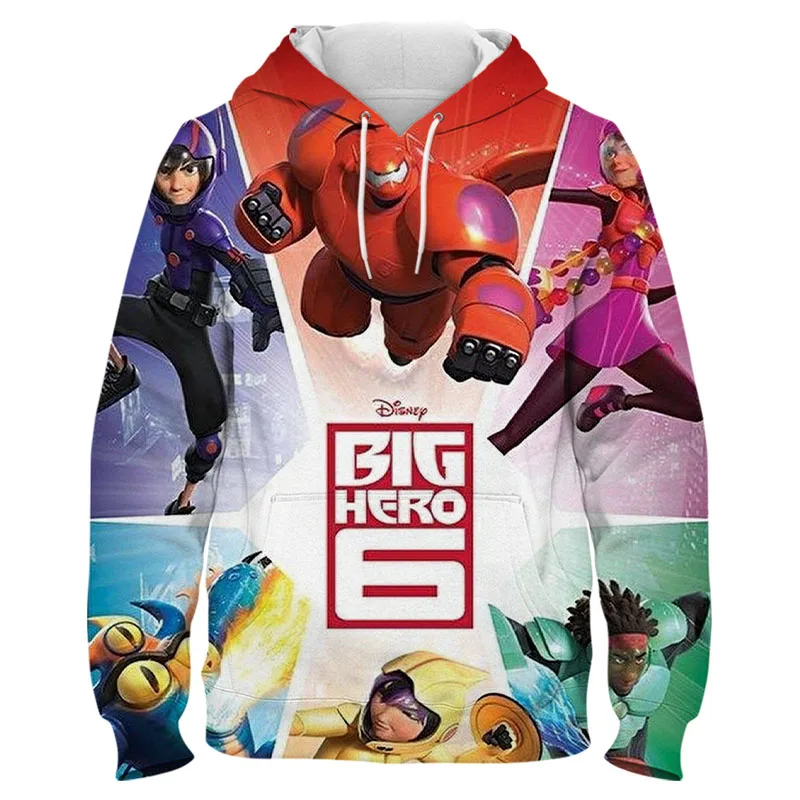 Толстовка с капюшоном Big Hero 6 Hiro Baymax для мужчин и женщин детский пуловер 3D принтом