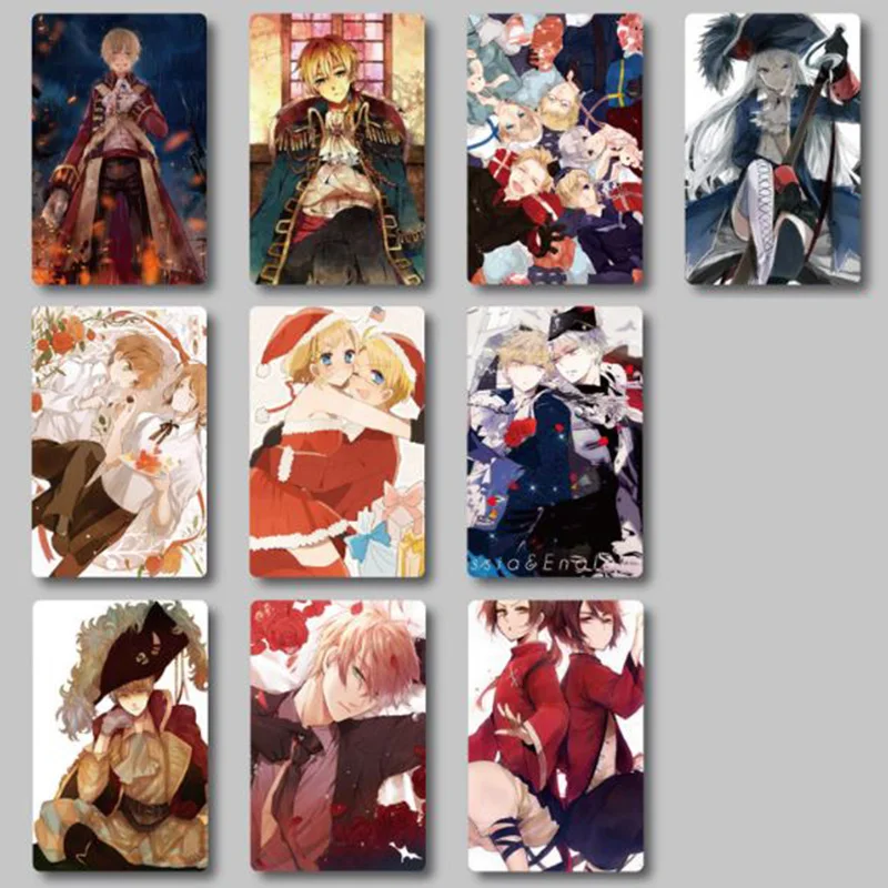 10 листов/Набор Аниме Axis power Hetalia Bank card sticker s японский сувенир для путешествий стикеры классических игрушек в подарок