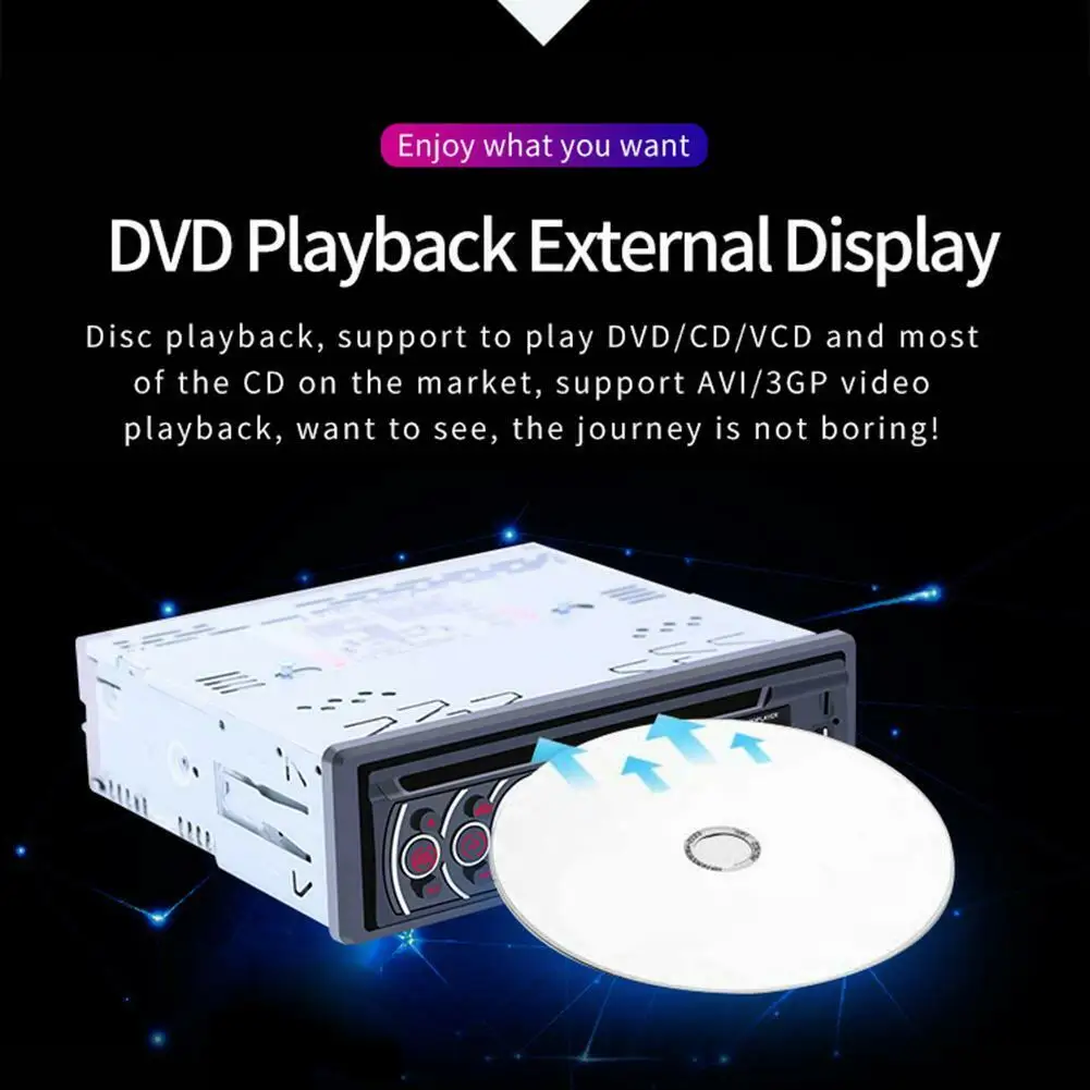 1 Din Bluetooth автомобильный Стерео Авторадио CD VCD dvd-проигрыватель AUX USB FM радио приемник в приборной головке