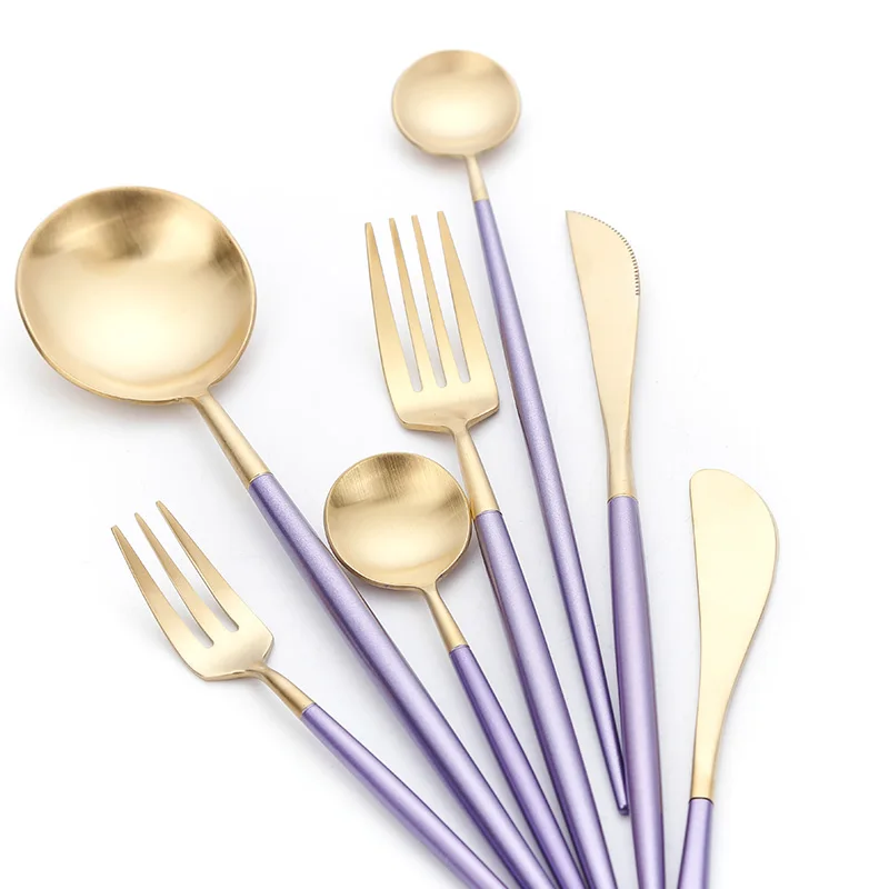purple gold christmas cutlery (4)
