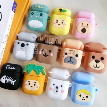 חמוד חתול רך סיליקון מקרי Airpods 1/2 מגן Bluetooth אלחוטי אוזניות כיסוי עבור אוויר תרמילי טעינת תיבת שקיות