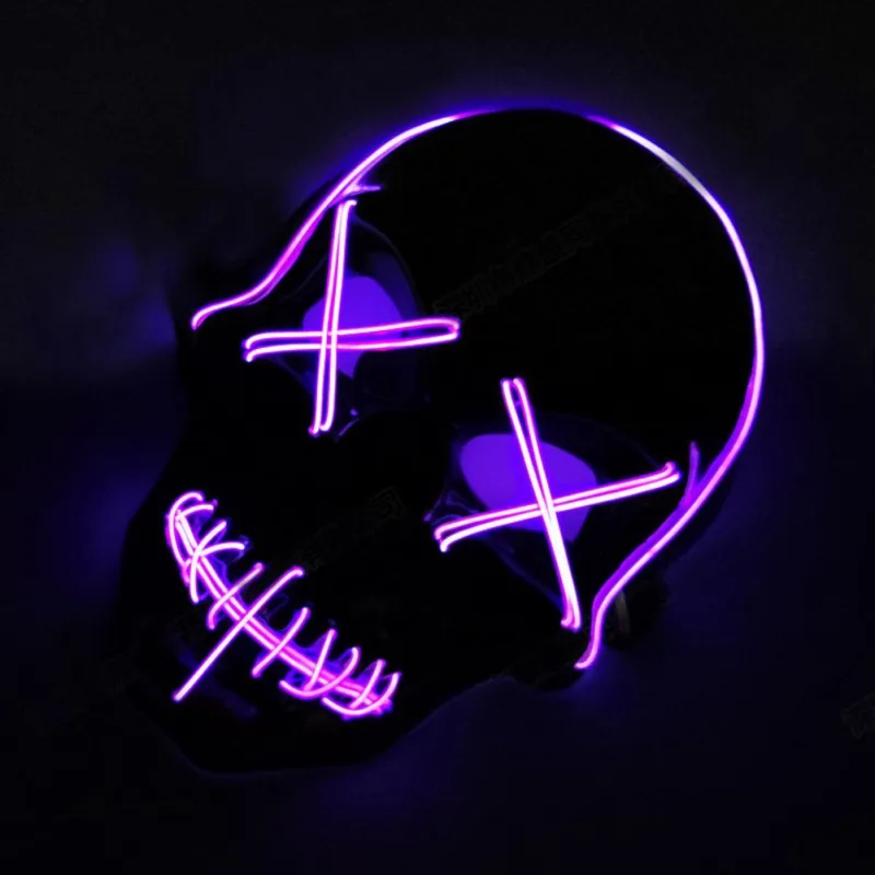 Череп дизайн Хэллоуин СВЕТОДИОДНЫЙ маска очистка маски выбор тушь для ресниц костюм DJ вечерние светящиеся маски Светящиеся в темноте