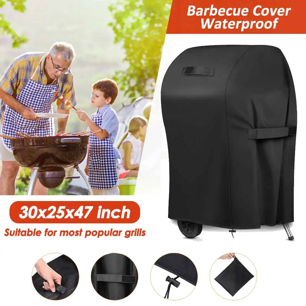 BBQ Grill Cover 30x25x47" Heavy Duty Waterproof UV Resistant Outdoor Protector 
