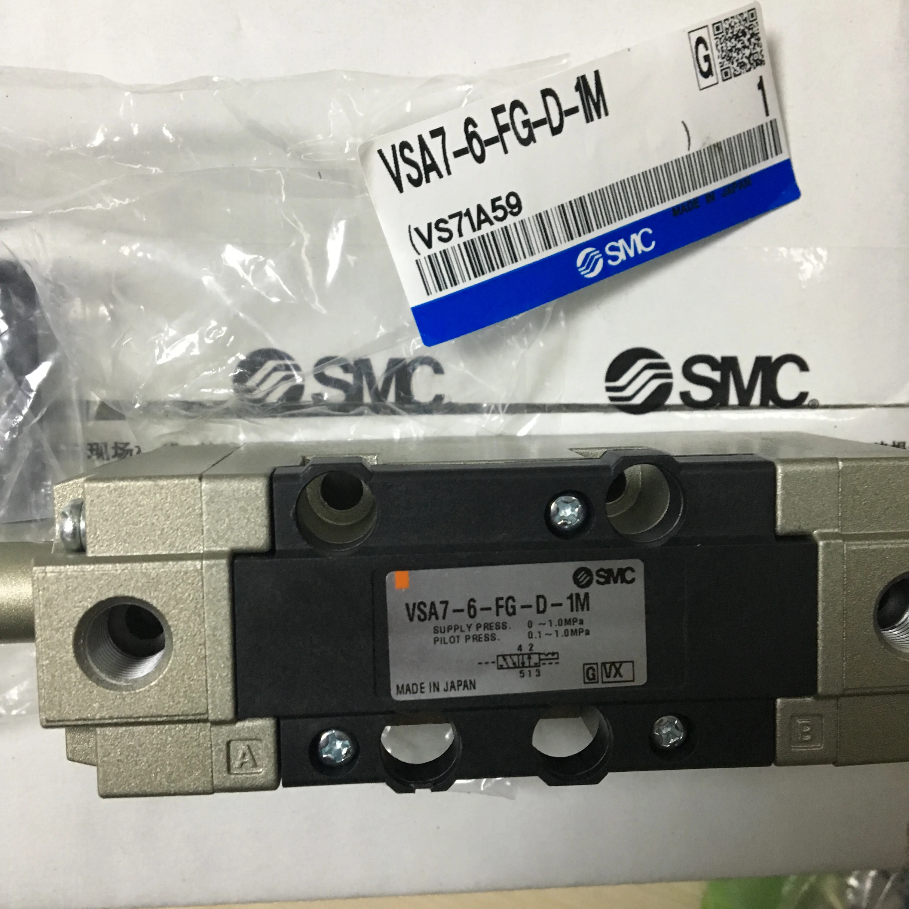 SMC SOLENOIDวาล์วVSA7 6 FHG D 1MR X2 VSA7 6 FJG D 1M VSA7 6 FG D 1M