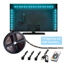 DC 5 в USB Светодиодная лента 5050 водонепроницаемый RGB светодиодный светильник гибкий 2 м с мини RF 17Key пульт дистанционного управления для ТВ фоновый светильник ing