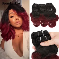 Brazilian Hair Body Wave Bundles 6pcs/Set 190g/Set 100% Human Hair Weave 1B 99J/1B/1B 27 Bundles Remy Hair Extensions