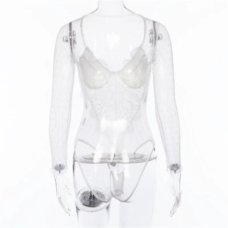 long sleeve bodysuit Sexy White Lace Bodysuit Long Sleeve Slim Sheer Bodysuit Jumpsuits Summer Transparent Tulle Thong Bodysuit For Women Rompers red bodysuit